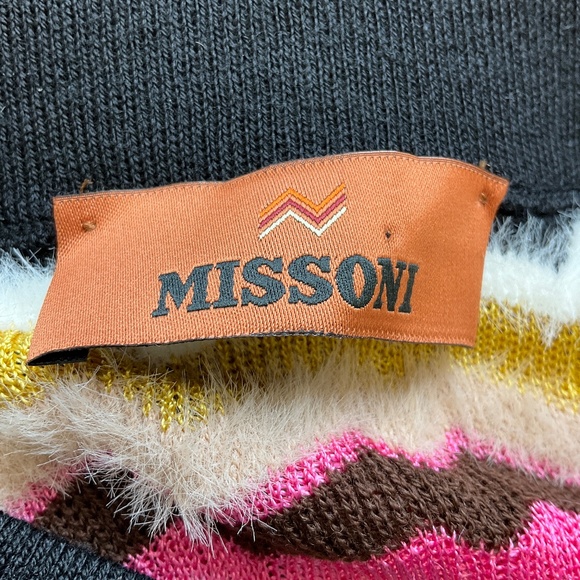 Missoni Black / Pink Multi 2024 Chevron Zig Zag Knit Skirt - Picture 4 of 5